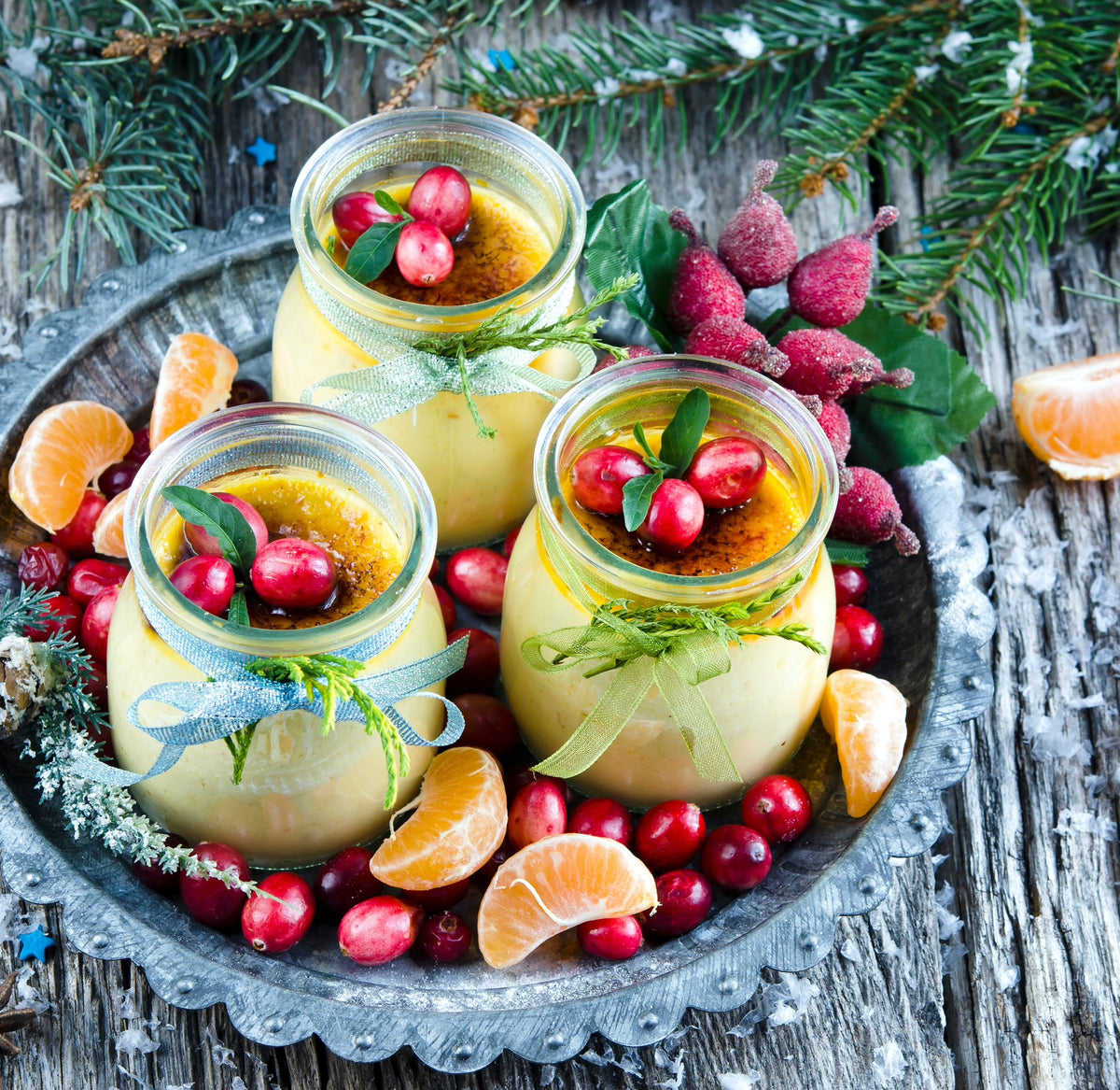 Christmas Cranberry Crème Brûlée