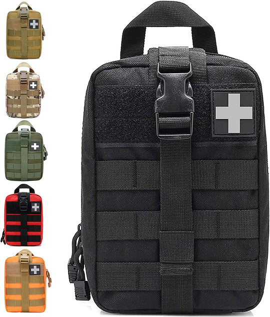 COLLINSMED 200 PIECE - 1000D Molle Ifak Pouch Rip Away, Tactical Tear Away Medical Pouch Empty, Military First Aid Pouch Bag
