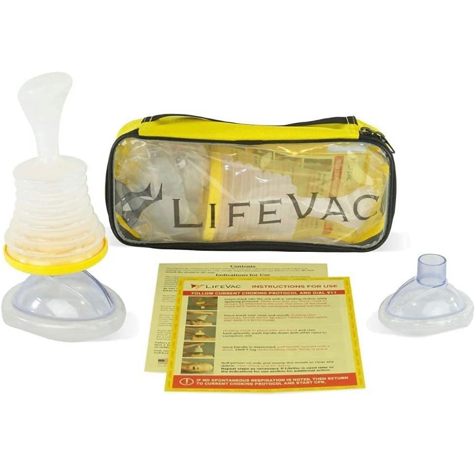 LifeVac Yellow Travel Kit - Choking Rescue Device, Portable Suction Rescue Device First Aid Kit for Kids and Adults, Portable Airway Suction Device for Children and Adults